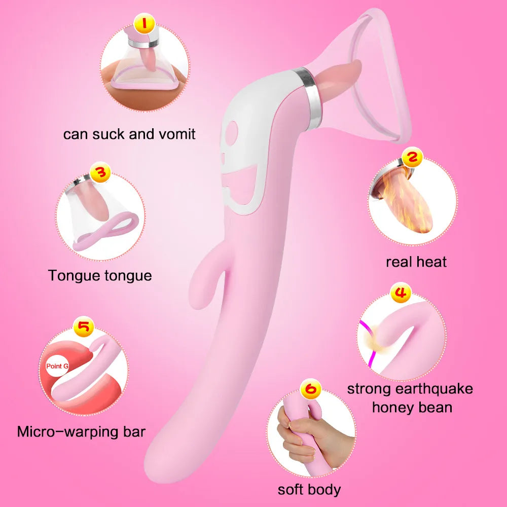 Vagina Nipple Clit Stimulation Heating Vibrator